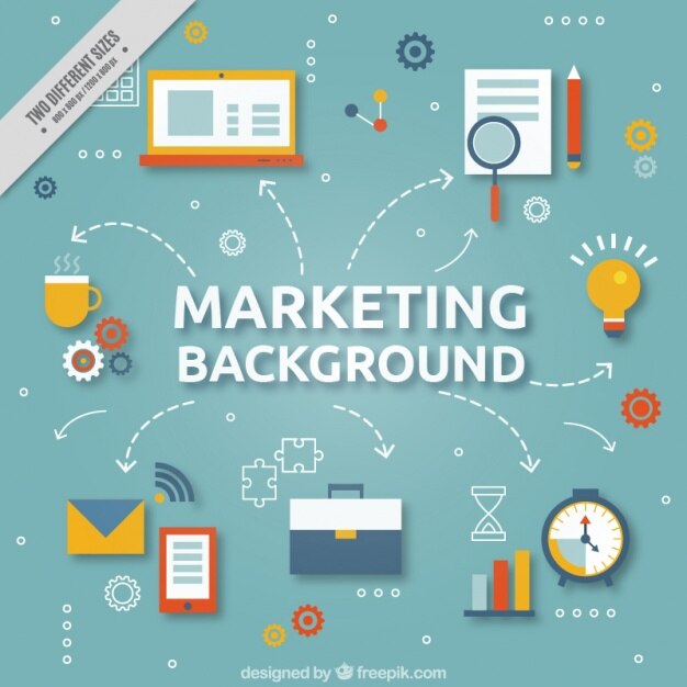 Fondo plano con estrategia de marketing