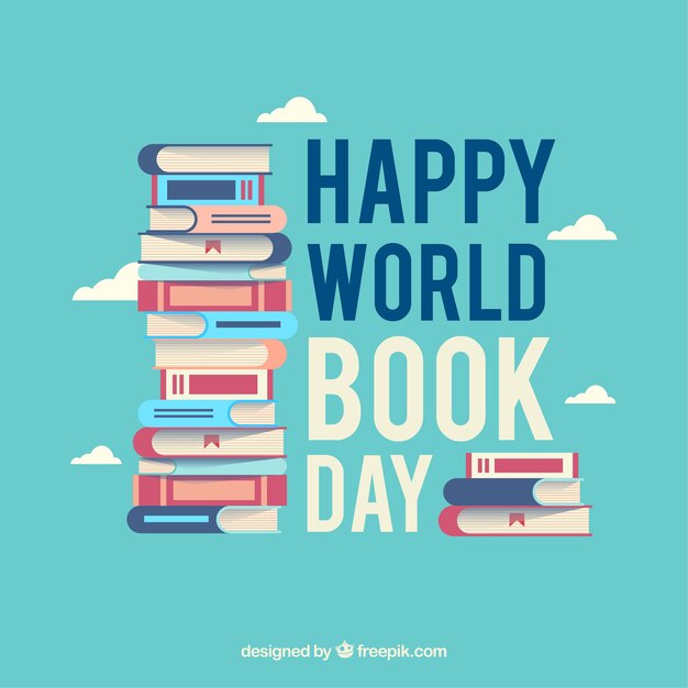 Fondo plano feliz día internacional del libro