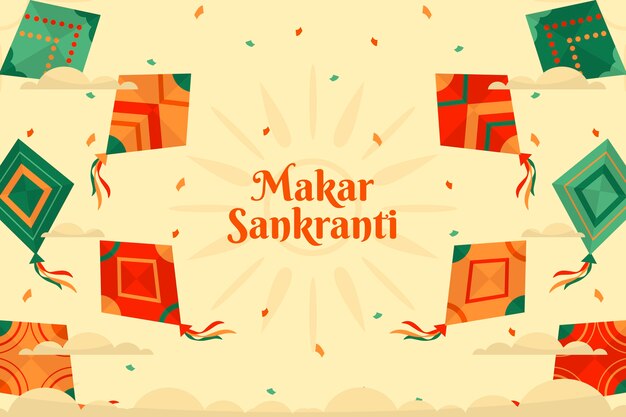 Fondo plano feliz makar sankranti