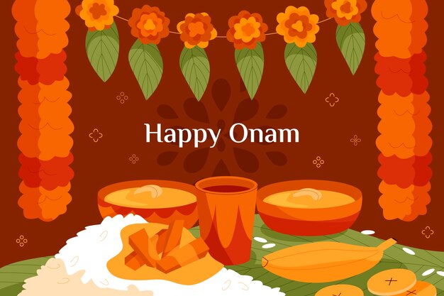 Fondo plano feliz onam