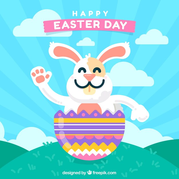 Fondo plano de feliz pascua