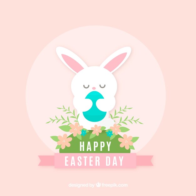Fondo plano de feliz pascua
