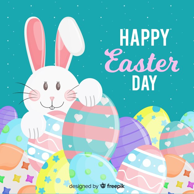 Fondo plano de feliz pascua