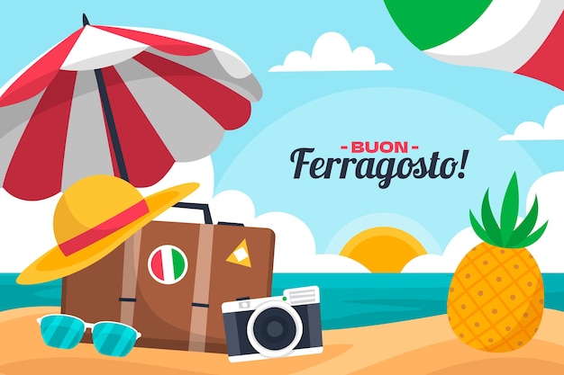 Fondo plano de ferragosto