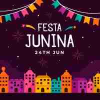 Vector gratuito fondo plano festa junina