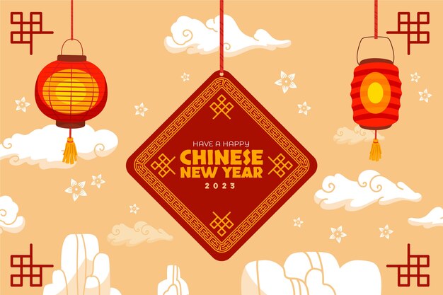 Fondo plano para el festival del año nuevo chino