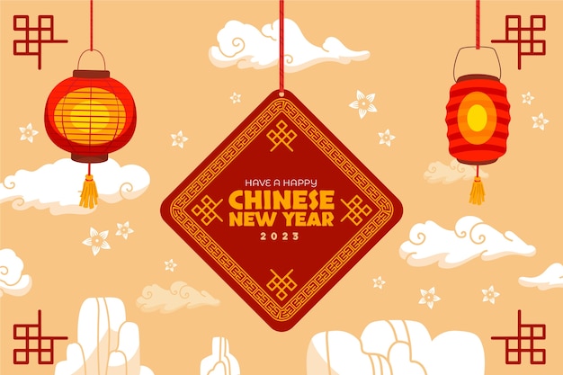 Fondo plano para el festival del año nuevo chino