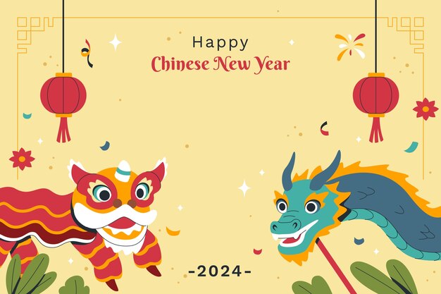 Fondo plano para el festival del año nuevo chino