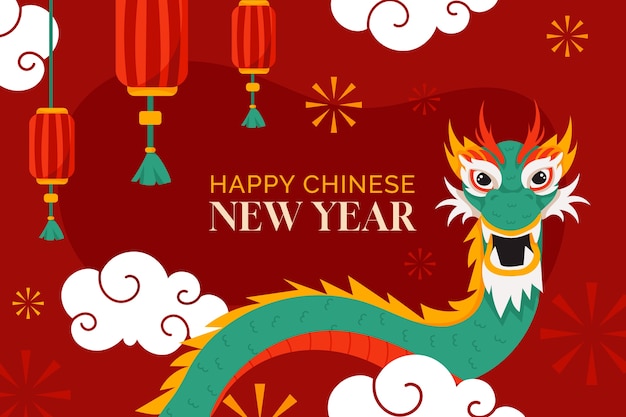 Fondo plano para el festival del año nuevo chino
