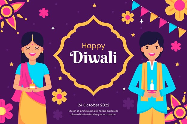 Fondo plano del festival de diwali