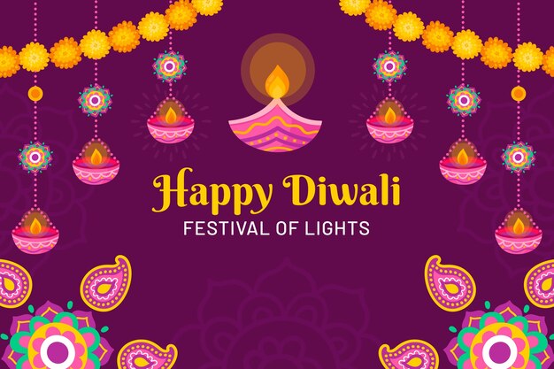 Fondo plano para el festival de diwali