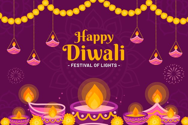 Fondo plano para el festival de diwali