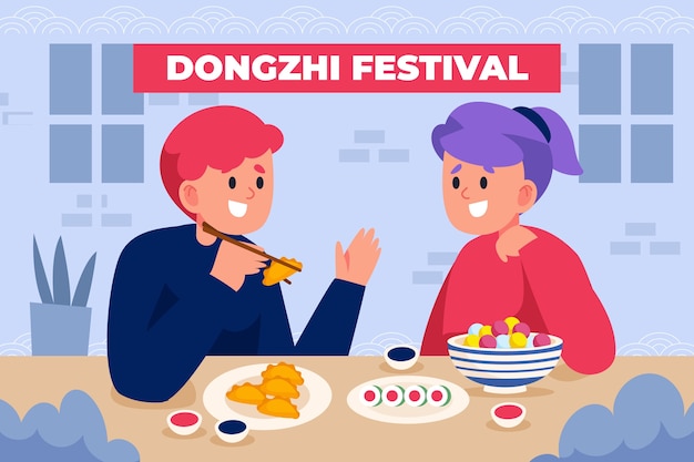 Vector gratuito fondo plano del festival dongzhi