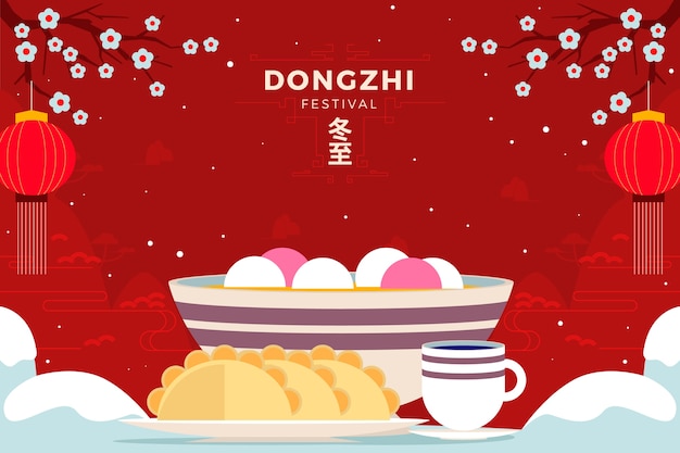 Fondo plano del festival dongzhi