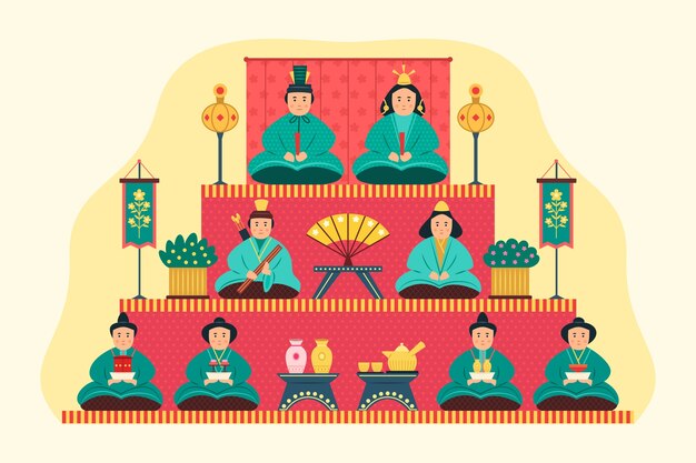 Fondo plano festival hinamatsuri