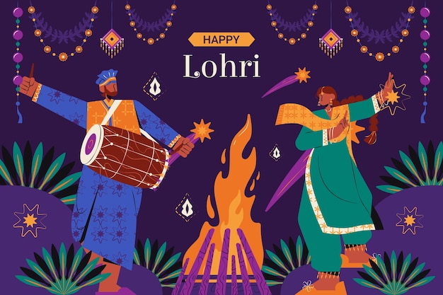 Fondo plano para el festival de lohri