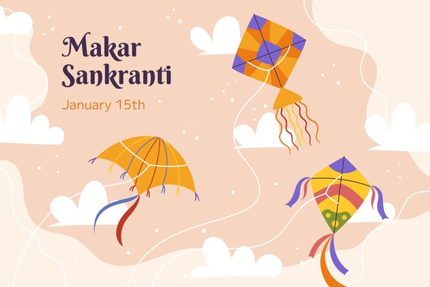 Fondo plano para el festival de Makar Sankranti