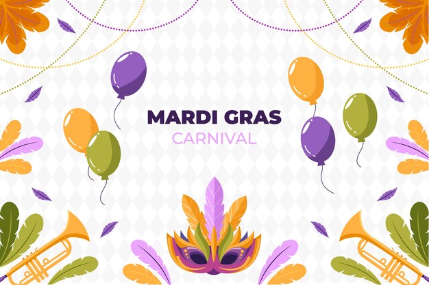 Fondo plano del festival mardi gras