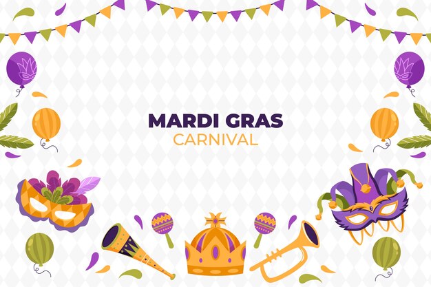 Fondo plano del festival mardi gras