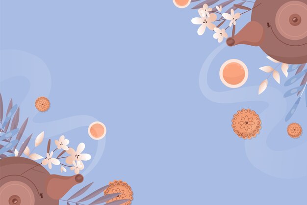 Fondo plano del festival del medio otoño