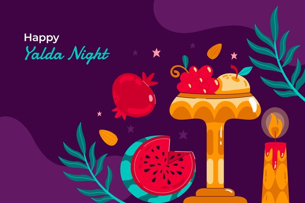 Fondo plano para el festival nocturno de yalda.