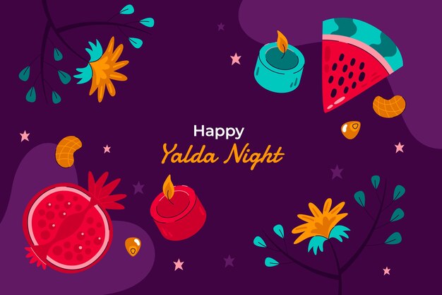Fondo plano para el festival nocturno de yalda.
