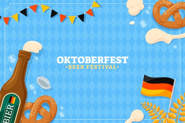 Vector gratuito fondo plano para el festival de oktoberfest