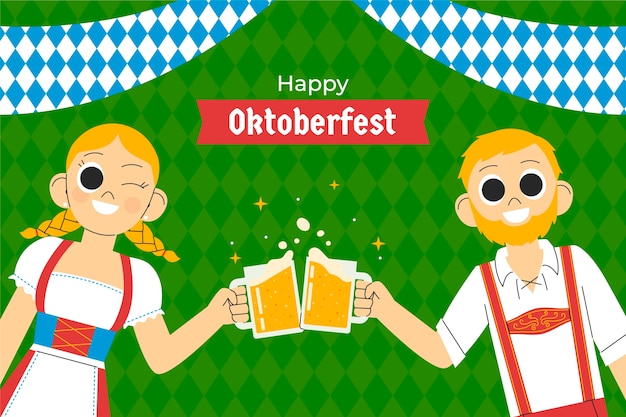 Vector gratuito fondo plano para el festival de oktoberfest