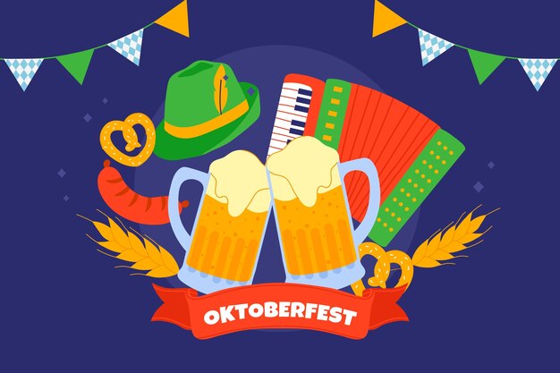 Fondo plano para el festival de oktoberfest