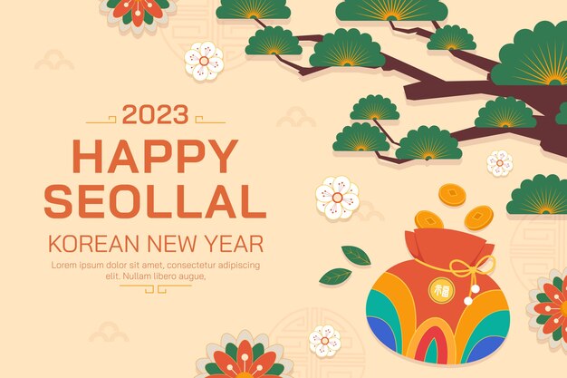 Fondo plano para el festival seollal