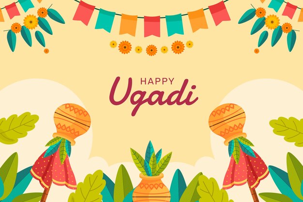 Fondo plano para el festival ugadi