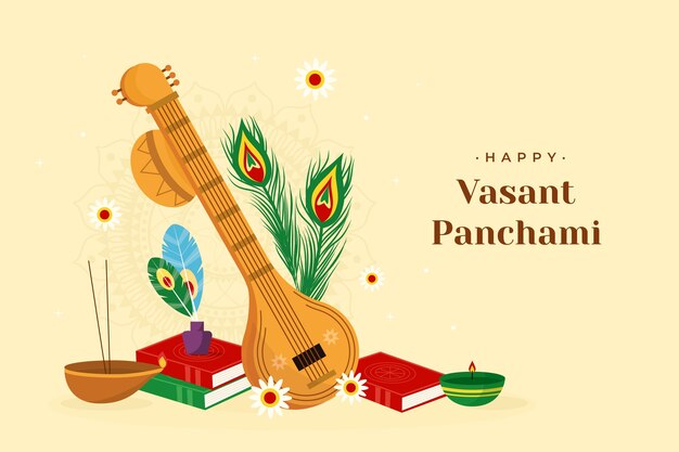 Fondo plano del festival vasant panchami