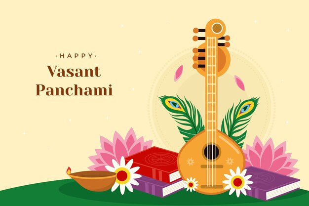 Fondo plano del festival vasant panchami