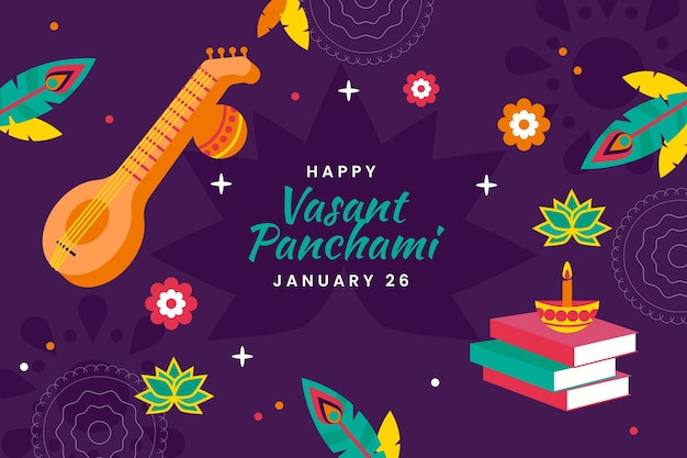 Fondo plano para el festival vasant panchami