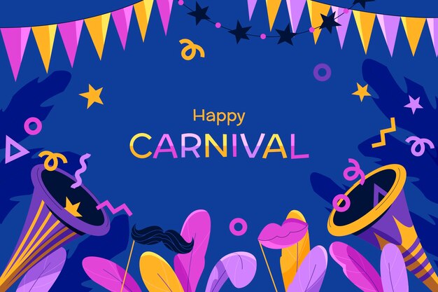 Fondo plano para la fiesta de carnaval