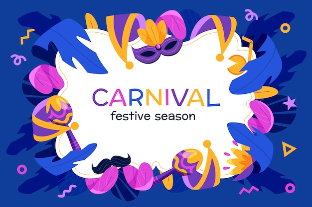 Fondo plano para la fiesta de carnaval
