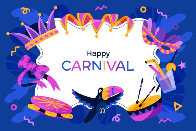 Fondo plano para la fiesta de carnaval