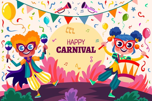 Fondo plano para la fiesta de carnaval