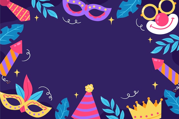 Fondo plano para la fiesta de carnaval