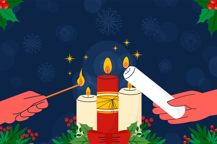 Vector gratuito fondo plano para la fiesta del dia de las velitas.