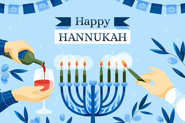 Fondo plano para la fiesta judía de hanukkah