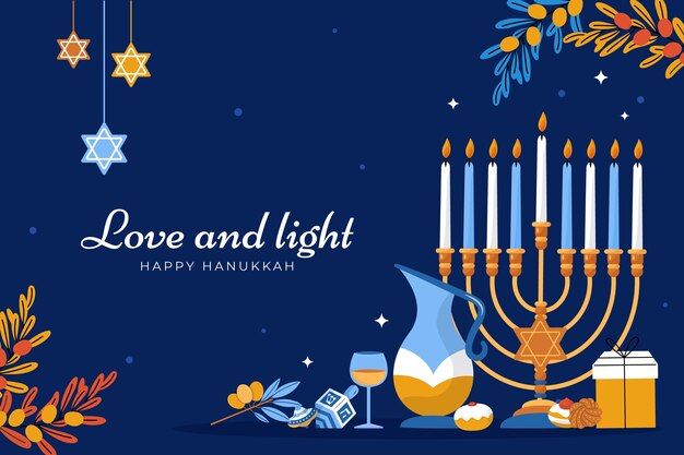 Fondo plano para la fiesta judía de hanukkah