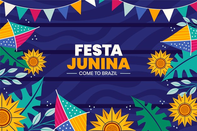 Fondo plano de fiestas juninas
