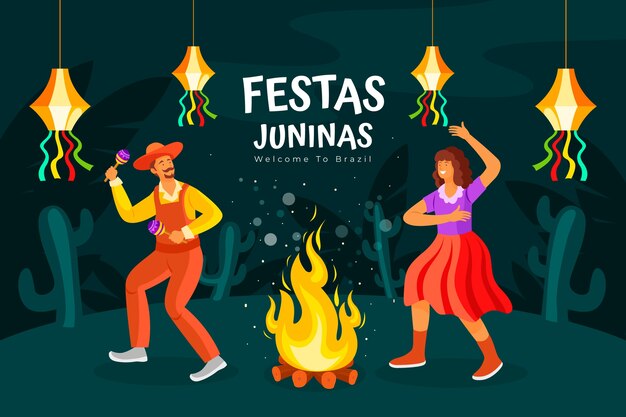Fondo plano de fiestas juninas