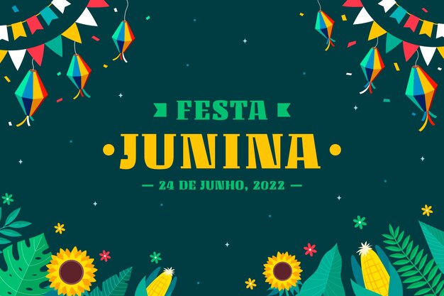 Fondo plano de fiestas juninas