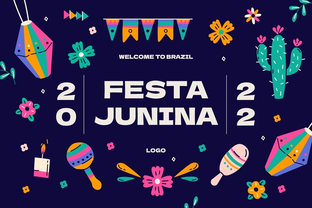 Fondo plano de fiestas juninas