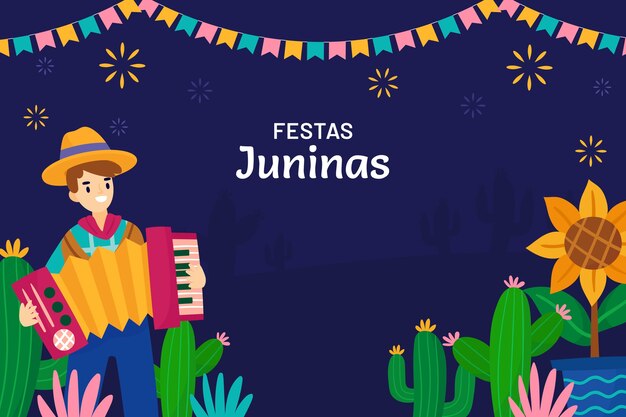 Fondo plano de fiestas juninas