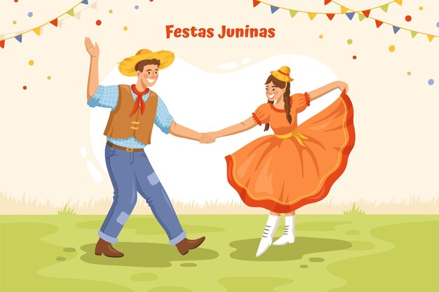 Fondo plano de fiestas juninas