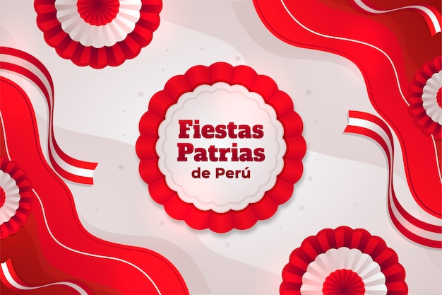 Fondo plano de fiestas patrias con rosetas