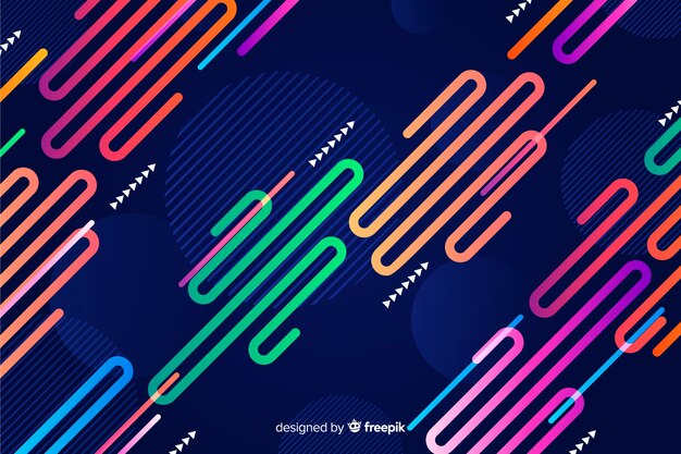 Fondo plano formas dinámicas coloridas